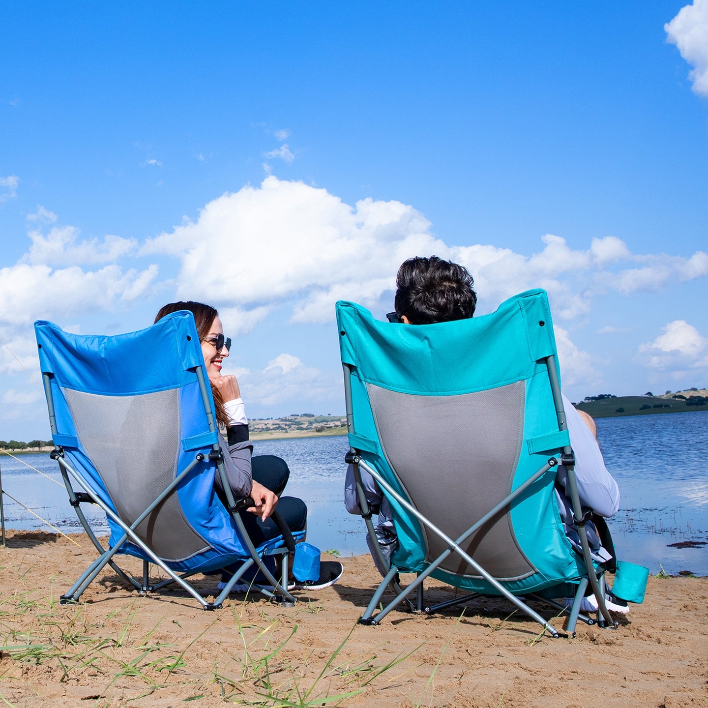 KingCamp 2-Pack High Back Low Seat Foldable Portable offers Lightweight Oversized Beach