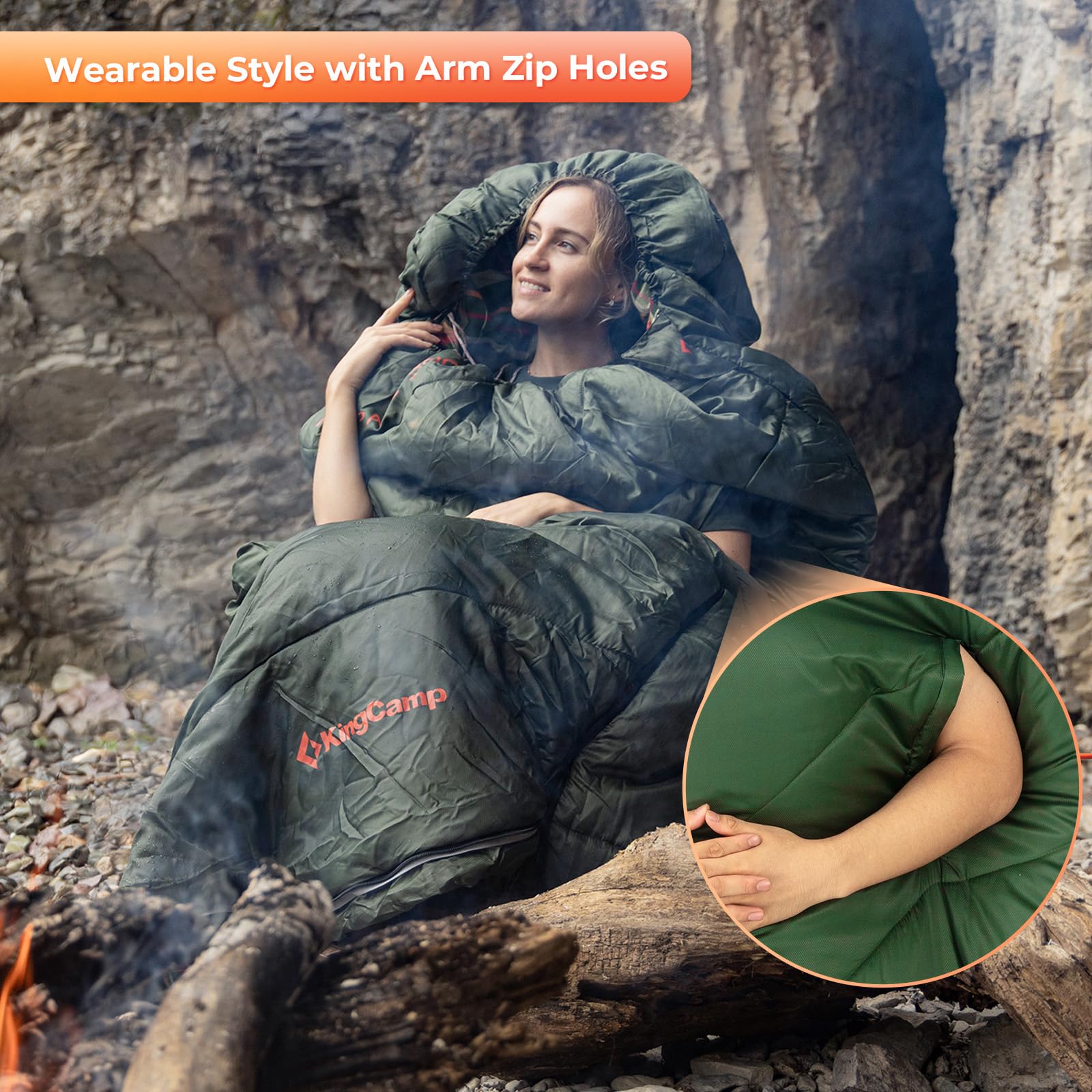 Lightweight Flannel Camping Sleeping Bag- XL – KingCamp