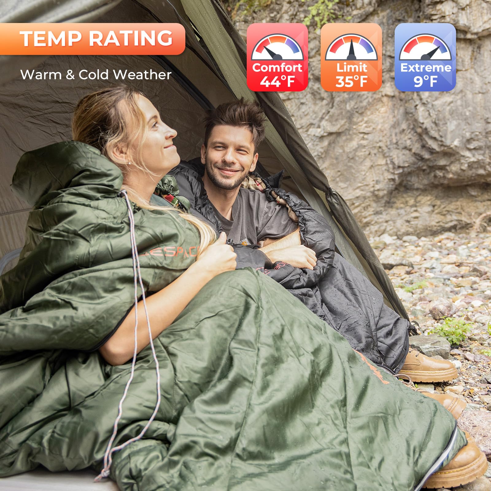 Amazon.com : Londtren Large 0 Degree Sleeping Bags for Adults Cold Weather Sleeping  Bag Camping Winter Below Zero 20 15 Flannel Big and Tall XXL : Sports &  Outdoors