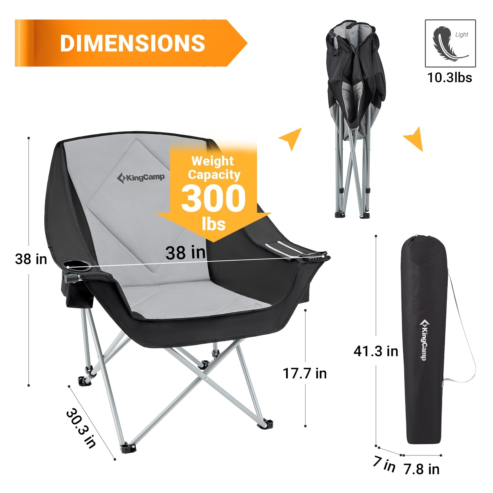 KingCamp Chairs Portable durable folding chair for camping beach and glamping