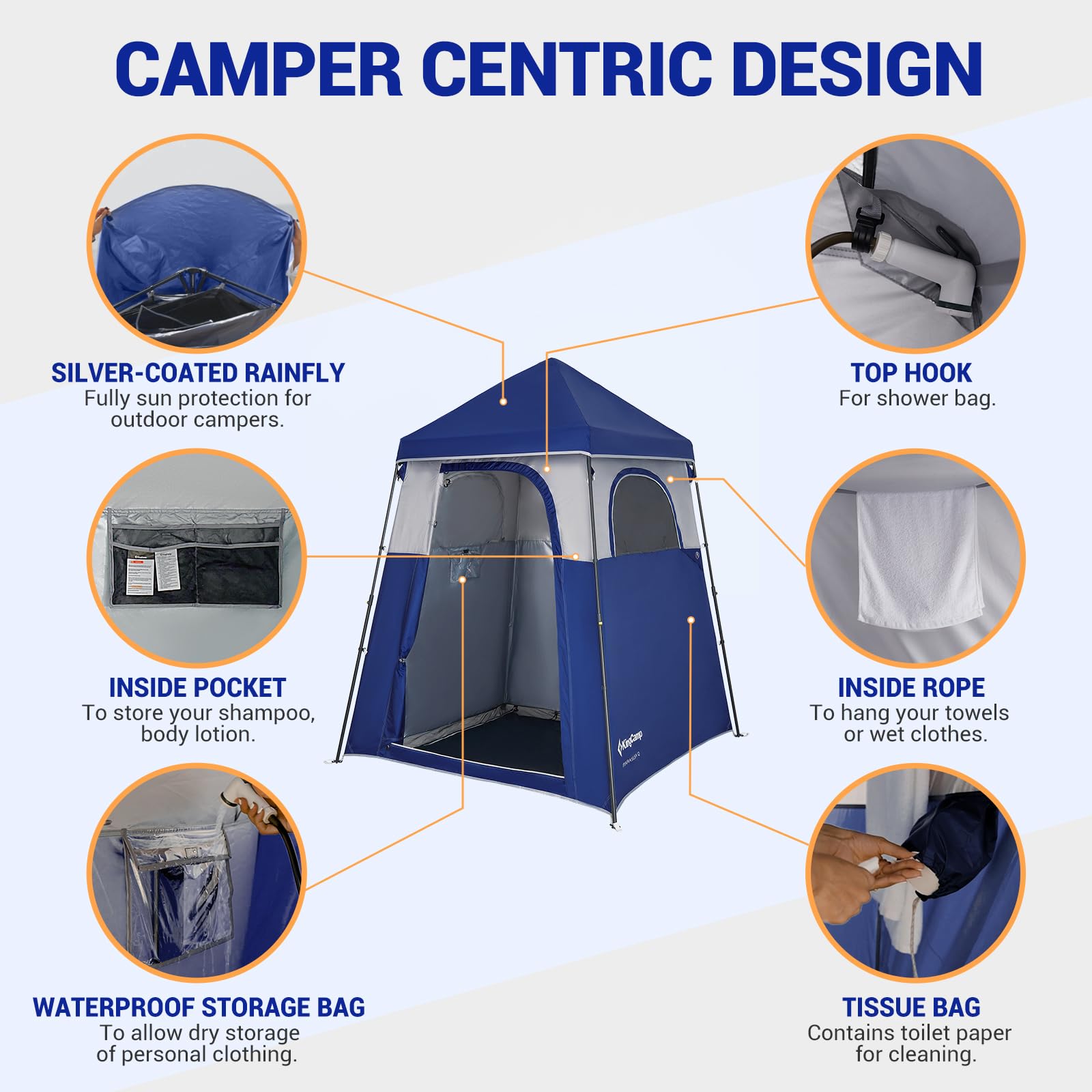 Comping hot shower tent